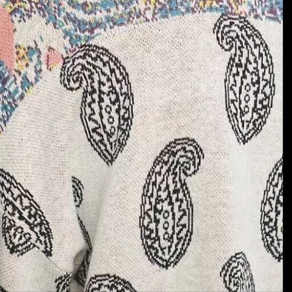 Anthropology Bricolage Open Front Fall Boho Cardigan Multicolor Paisley Sz XS - Picture 3 of 12